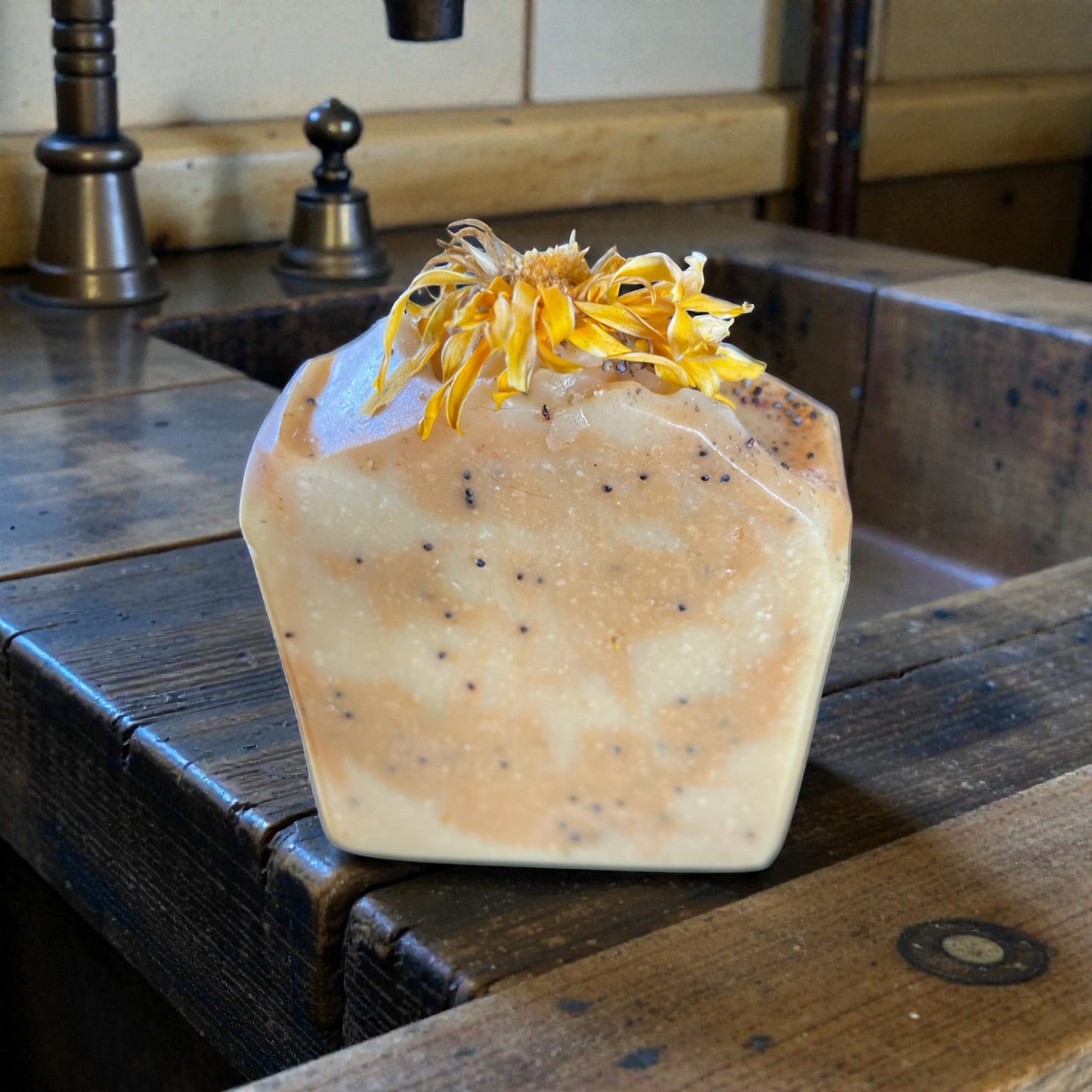 Calendula Soap with poppy seeds