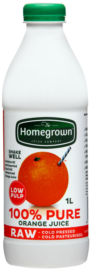 Homegrown Low Pulp Orange Juice 1lt