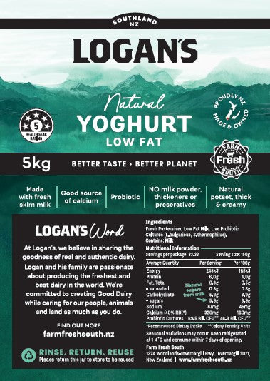 Natural Low Fat Potset Yoghurt 5kg