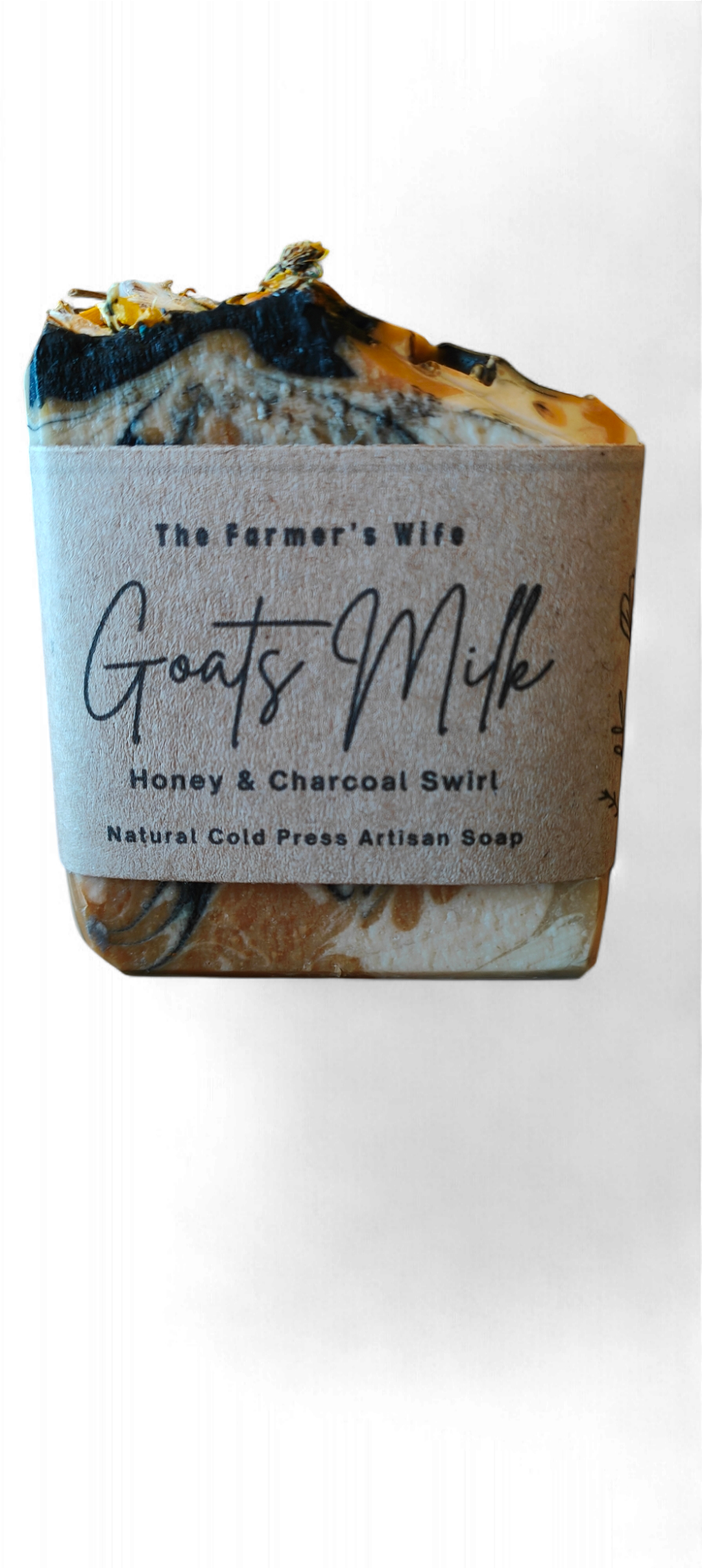 Goat Milk Soap with Honey Charcoal Swirl