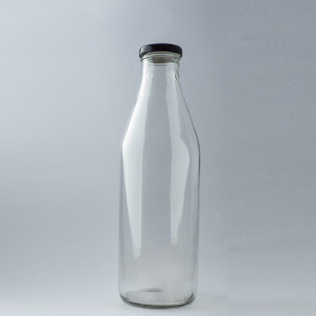 Empty 1 Litre Glass Reusable Bottle - Unprinted for Pasteurised Deliveries Only