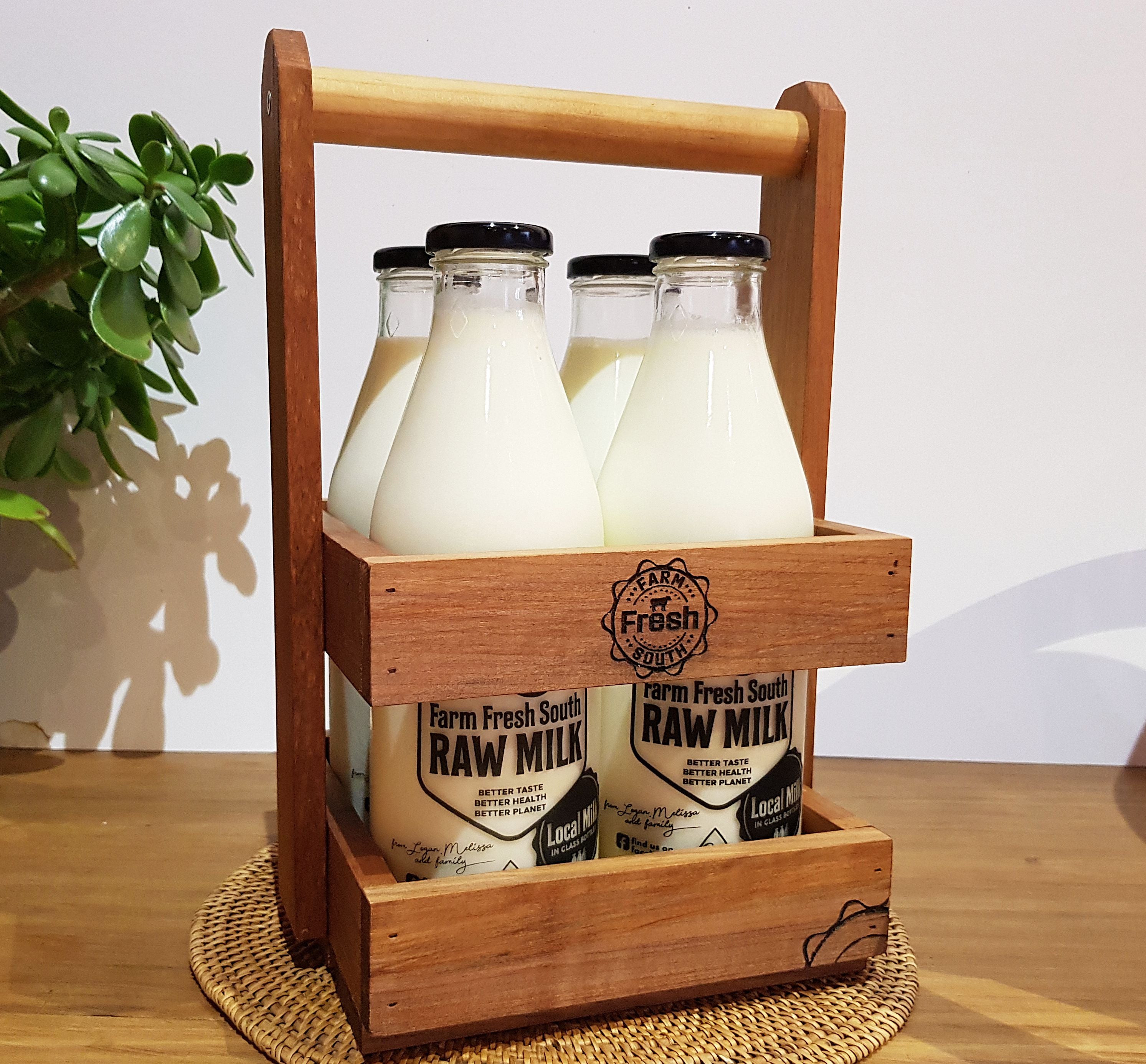 Handcrafted Milk Crate - 4 Bottles